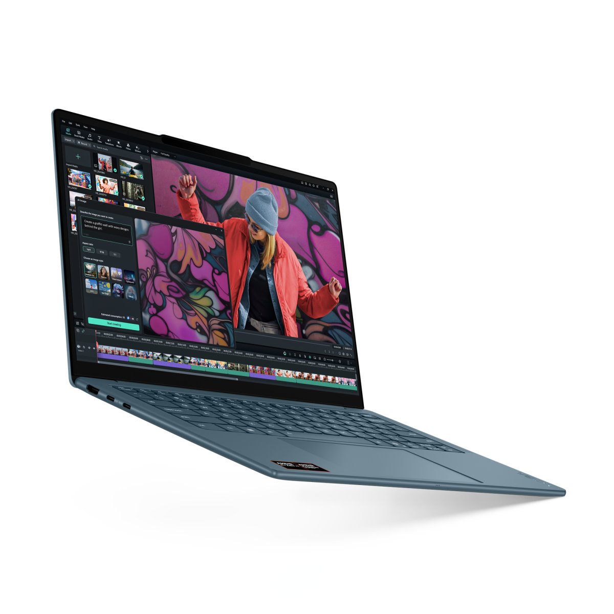 Lenovo Yoga Slim 7 14AKP10 Copilot+ PC AMD Ryzen™ AI 5 340 Laptop 35.6 cm (14") WUXGA 16 GB LPDDR5-SDRAM 512 GB SSD Wi-Fi 7 (802.11be) Windows 11 Home English Teal - Image 7