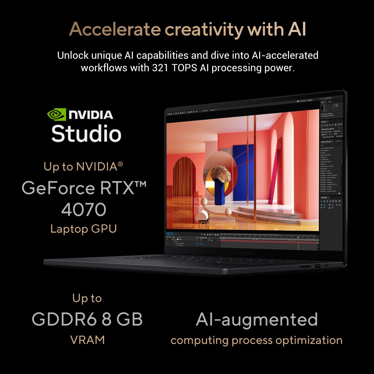 ASUS ProArt P16 H7606WP-RJ088W AMD Ryzen AI 9 HX 370 Laptop 40.6 cm (16") Touchscreen 3K 64 GB LPDDR5x-SDRAM 2 TB SSD NVIDIA GeForce RTX 5070 Wi-Fi 7 (802.11be) Windows 11 Home Black - Image 14