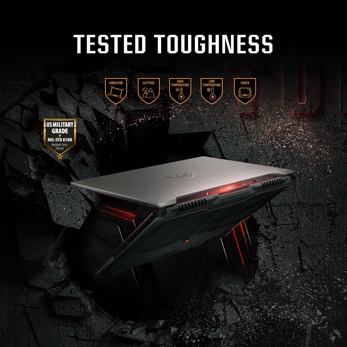 ASUS TUF Gaming A16 FA607NU-RL051W AMD Ryzen™ 5 7535HS Laptop 40.6 cm (16") WUXGA 16 GB DDR5-SDRAM 512 GB SSD NVIDIA GeForce RTX 4050 Wi-Fi 6 (802.11ax) Windows 11 Home Black, Grey - Image 7