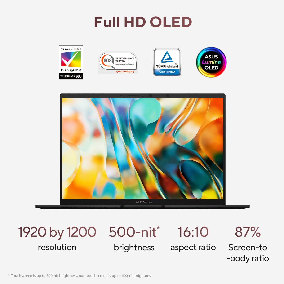 ASUS Zenbook 14 OLED UM3406HA-QL020W AMD Ryzen™ 7 8840HS Laptop 35.6 cm (14") Touchscreen WUXGA 16 GB LPDDR5x-SDRAM 1 TB SSD Wi-Fi 6E (802.11ax) Windows 11 Home Black - Image 6