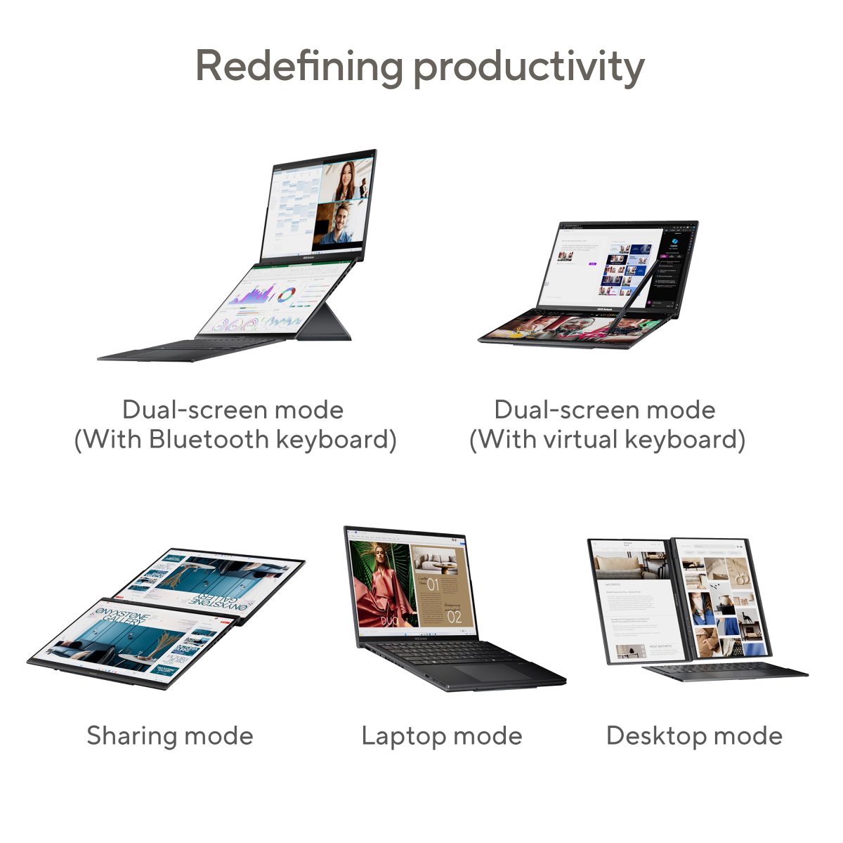 ASUS Zenbook Duo UX8406CA-QL135W Intel Core Ultra 7 255H Hybrid (2-in-1) 35.6 cm (14") Touchscreen WUXGA 16 GB LPDDR5x-SDRAM 1 TB SSD Wi-Fi 7 (802.11be) Windows 11 Home Grey - Image 9
