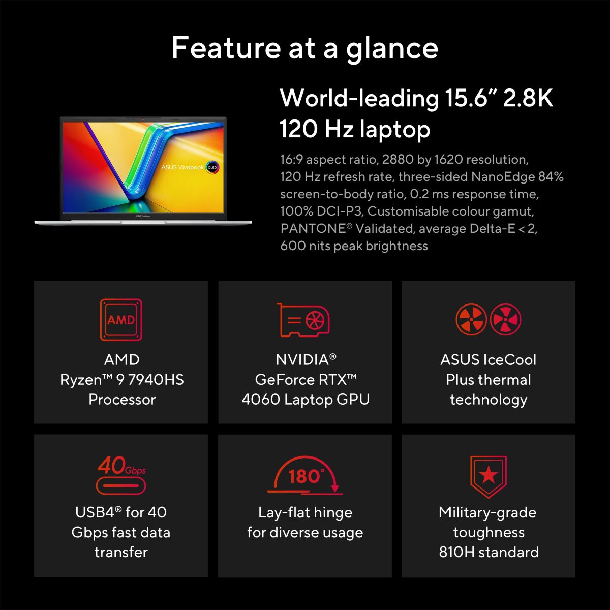 ASUS Vivobook Pro 15 M6500XV-LP036W AMD Ryzen™ 9 7940HS Laptop 39.6 cm (15.6") Full HD 16 GB LPDDR5-SDRAM 512 GB SSD NVIDIA GeForce RTX 4060 Wi-Fi 6E (802.11ax) Windows 11 Home Blue - Image 18