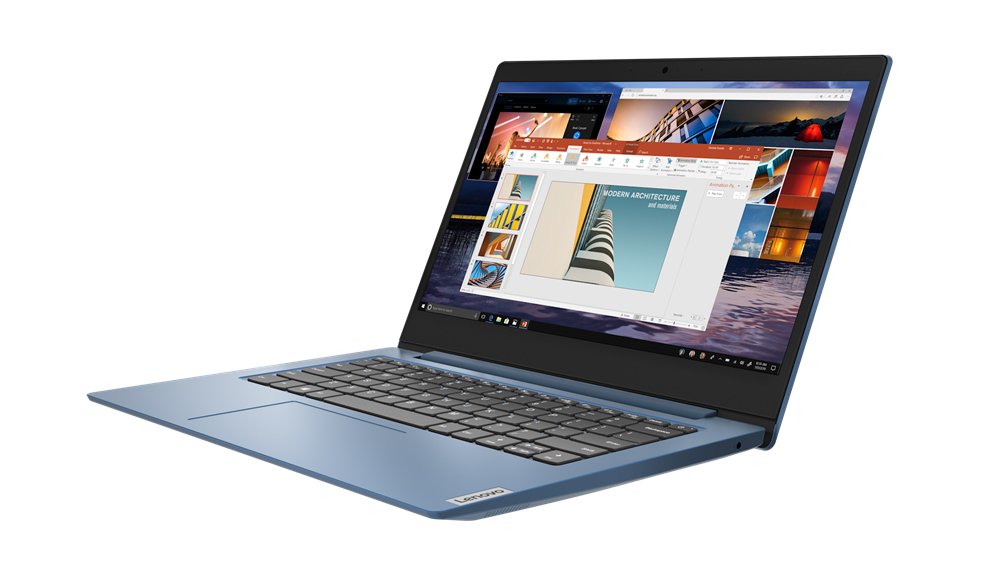 Lenovo IdeaPad 1 14ADA05 AMD 3000 3020E Laptop 35.6 cm (14") HD 4 GB DDR4-SDRAM 64 GB eMMC Wi-Fi 5 (802.11ac) Windows 10 Home in S mode UK English Blue