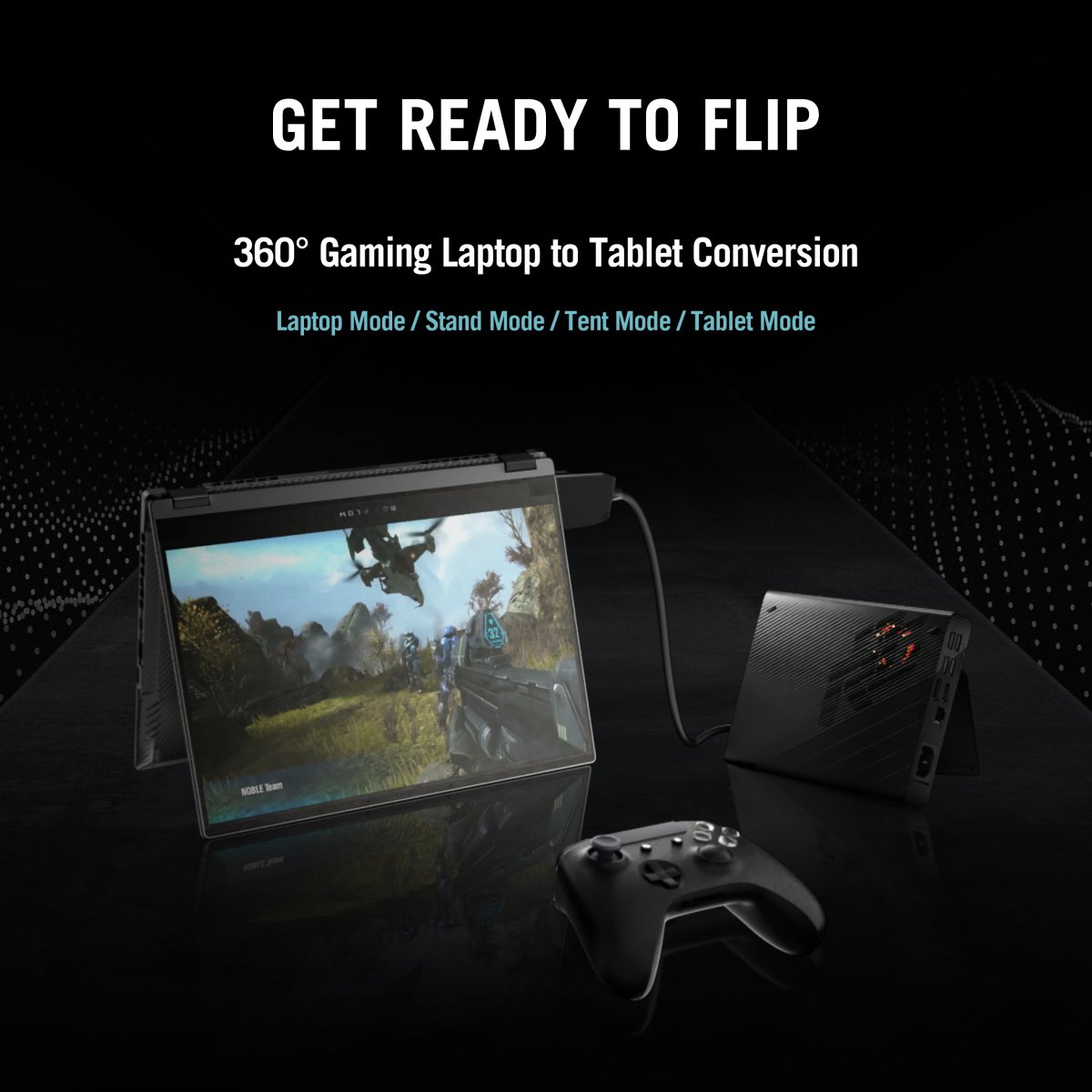 ASUS ROG Flow X13 GV301QE-K5121R AMD Ryzen™ 9 5980HS Hybrid (2-in-1) 34 cm (13.4") Touchscreen WQUXGA 16 GB LPDDR4x-SDRAM 1 TB SSD NVIDIA GeForce RTX 3050 Ti Wi-Fi 6 (802.11ax) Windows 10 Pro Black - Image 19