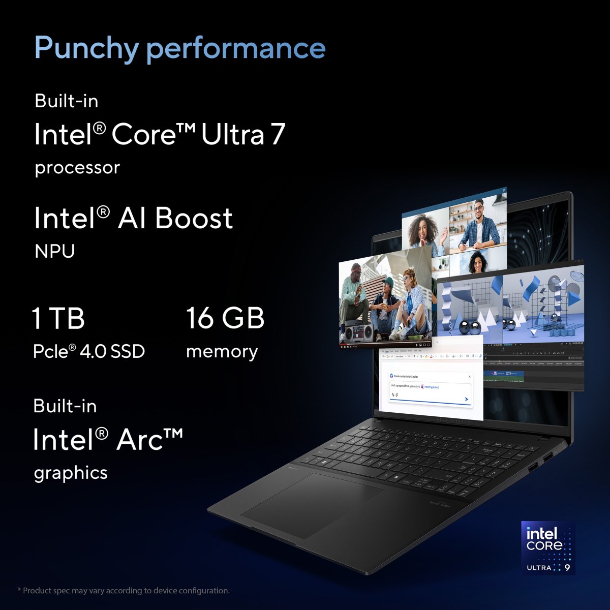 ASUS Vivobook S16 OLED S5606MA-MX008W Intel Core Ultra 7 155H Laptop 40.6 cm (16") 3.2K 16 GB LPDDR5x-SDRAM 1 TB SSD Wi-Fi 6E (802.11ax) Windows 11 Home Blue - Image 7