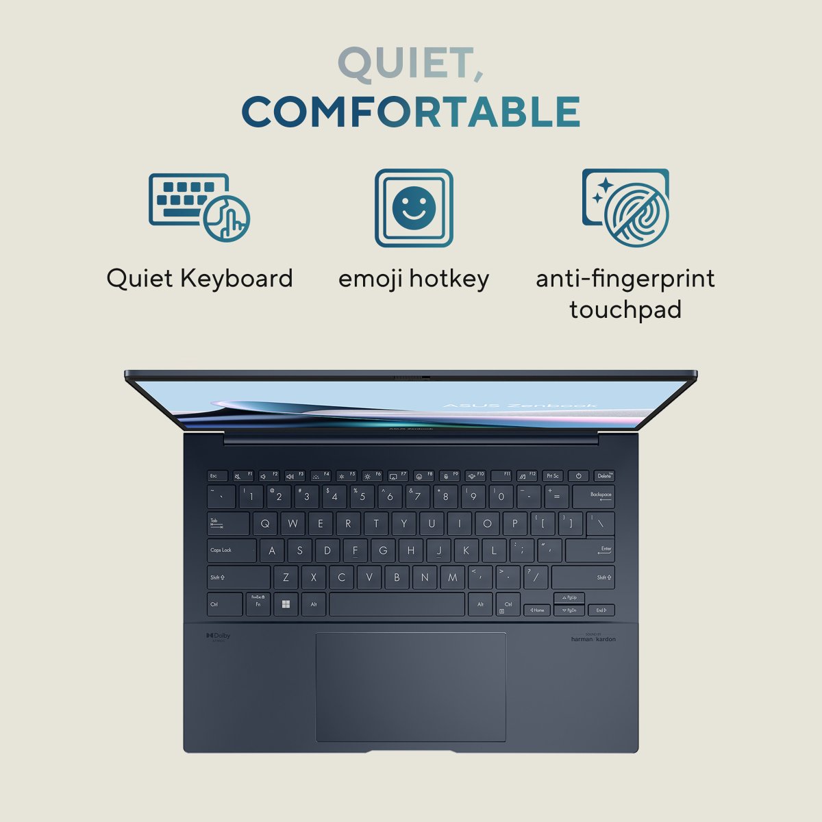 ASUS Zenbook 14 OLED UX3405CA-QL241W Intel Core Ultra 5 225H Laptop 35.6 cm (14") Touchscreen WUXGA 16 GB LPDDR5x-SDRAM 512 GB SSD Wi-Fi 7 (802.11be) Windows 11 Home Blue - Image 10